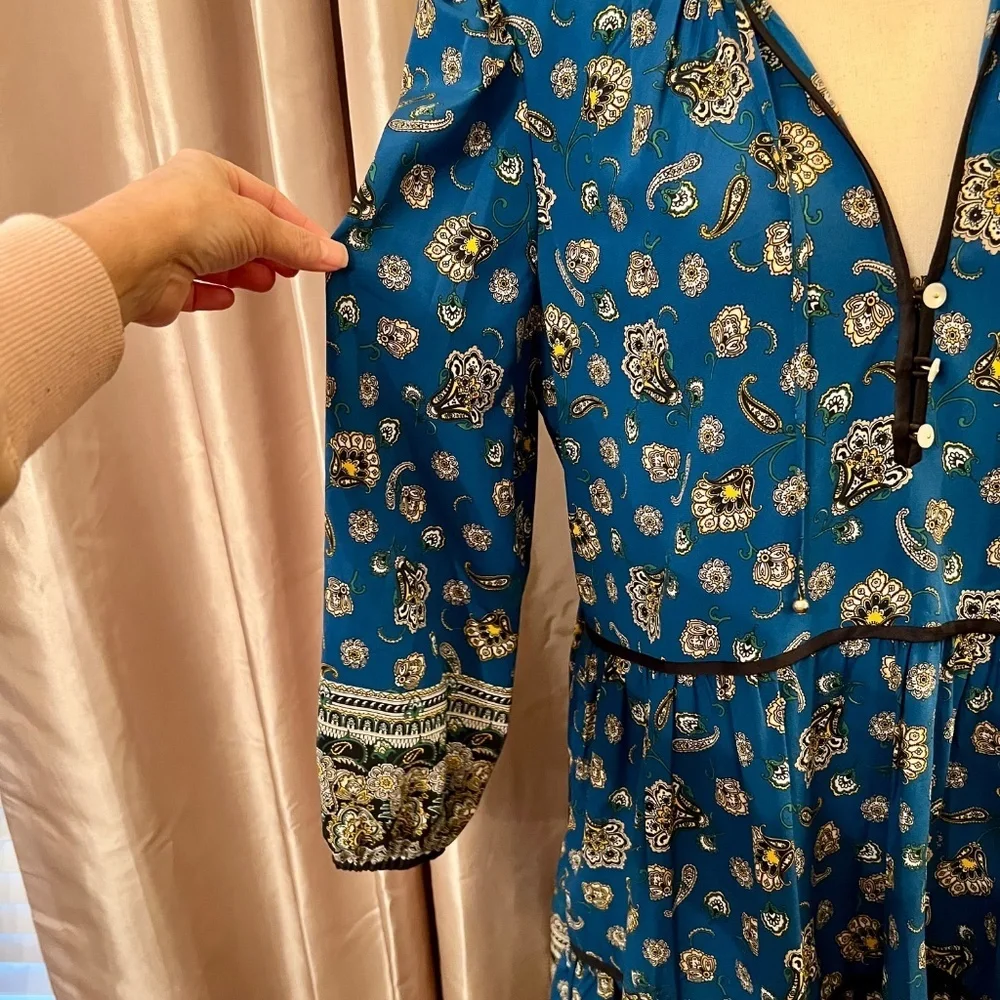 EUC Veronica Beard Hawken Paisley Print Tiered Mini Dress Size 8
